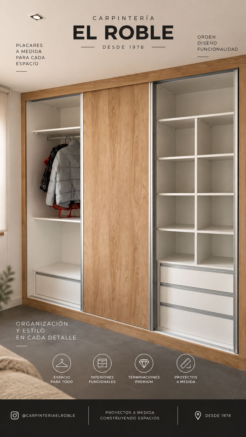 Interior de placar diseñado a medida