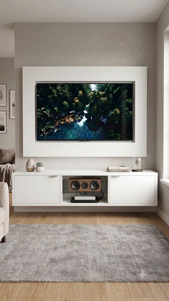 Mueble de TV blanco a medida